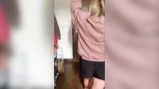 Live TikTok Flashing: College Dorm Room Handstand Nipslip #3