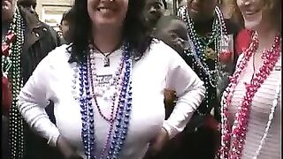 Flashing at Mardi Gras: Older Woman With An Awesome Rack #4
