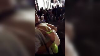 Flashing at Mardi Gras: Perky Tits Flash #1