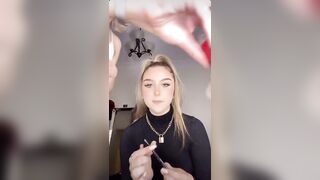 Live TikTok Flashing: See through pierced nipple. #2