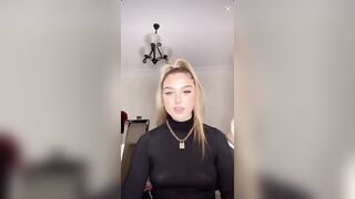 Live TikTok Flashing: See through pierced nipple. #3