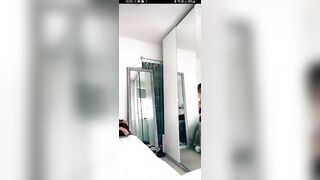 Live TikTok Flashing: Full topless and panties mirror oops. #4