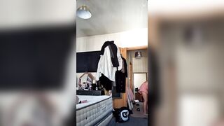 Live TikTok Flashing: Changing on cam, full tits n panties #4