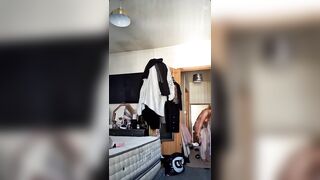 Live TikTok Flashing: Changing on cam, full tits n panties #3