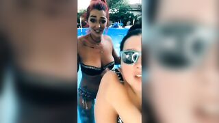 Live TikTok Flashing: She flashed a couple of times. #1