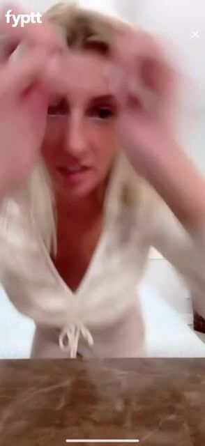 Changing tops and finally a nip slip.. Plz don't band her...
