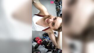 Girls Getting Pantsed: Pantsed on live instagram #2