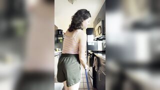 Girls Getting Pantsed: Pantsed while sweeping! Is nowhere safe? #1