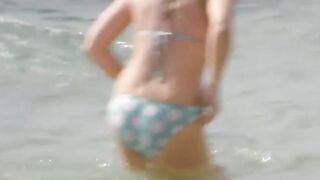 Girls Getting Pantsed: Blond bikini pantsing #2