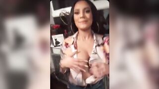 Flashing Boobs: Girl exposes her mate #1