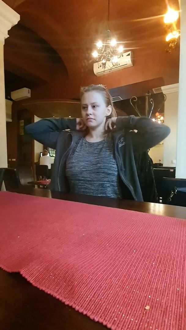 It's a dance club where you dance and jump, so my boobs popped out from under my blouse on their own too. heh